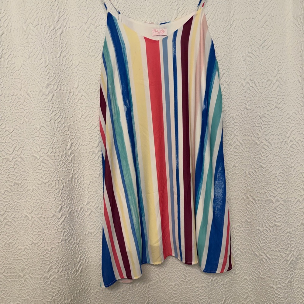 Pink Lily Vibrant Striped Blouse